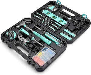 Kit d'outils ménagers avec étui de rangement 142 Morceau de turquoise 13.39 X 9.25 X 2.95