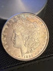 1885 morgan silver dollar Patina. Colors