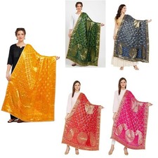 Way2Like Women'S Banarasi Silk Scarf Chunni Stylob Neck Head Wrap Stole