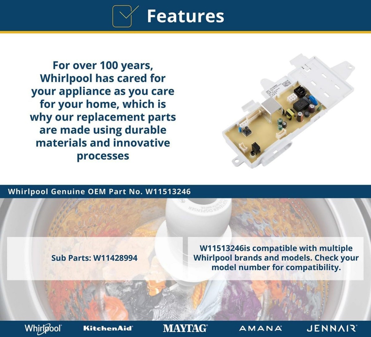 Scheda Di Controllo Lavatrice Whirlpool W11428994 - Foto 5