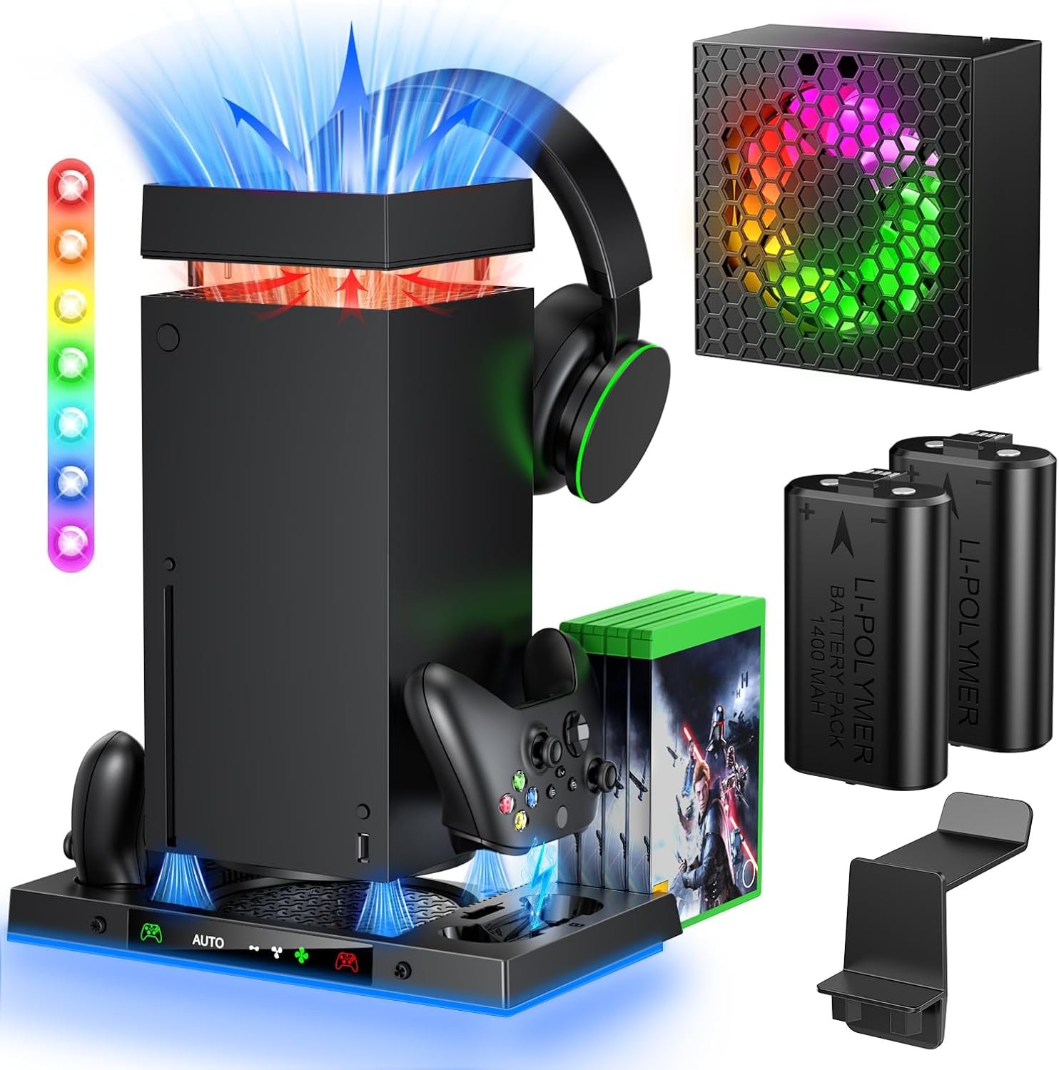 Pacchetto accessori Xbox Series X con ventola e ricarica