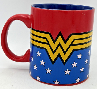 DC Comics Wonder Woman Wrap Around Logo Large 20oz Ceramic Coffee Cup Mug