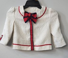 Janie Jack Ivory Boucle Tweed Jacket For Girls 5-6 Easter, Valentines Wedding.