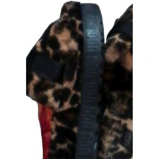 UGG Leopard Print Fur Slide Slippers Women’s Brown Black Animal Comfort Lined