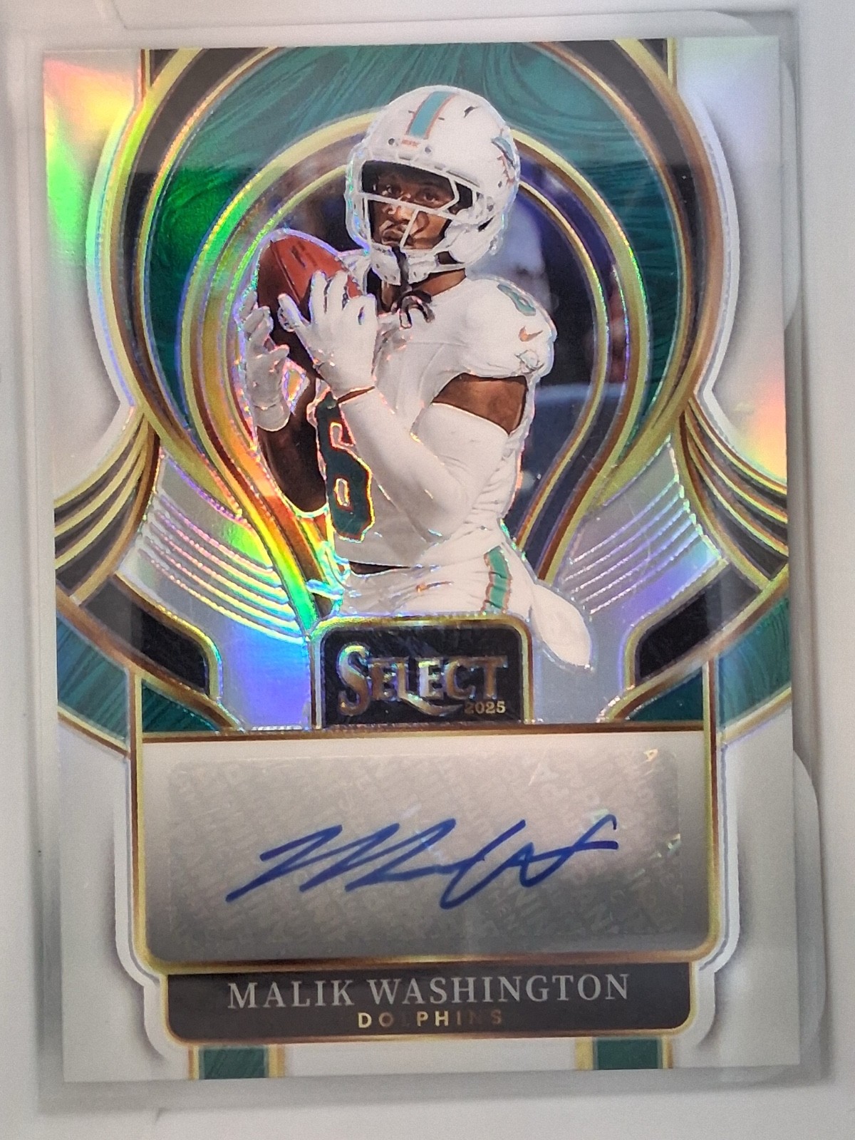 2025 Panini Select - Select Signatures Malik Washington #SIP-MWN (AU) Dolphins