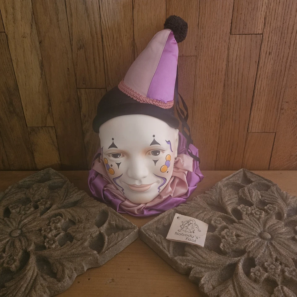 Vintage Nobody's Fool Design Dyan Nelson Hand Painted Jester 1985 *See Left Ear* - Image 4 of 4