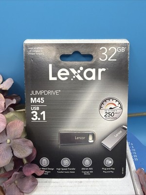 Lexar LJDM45-32GABSLNA 32gb Jumpdrive M45 Usb 3.1 Flash Drive Silver,New