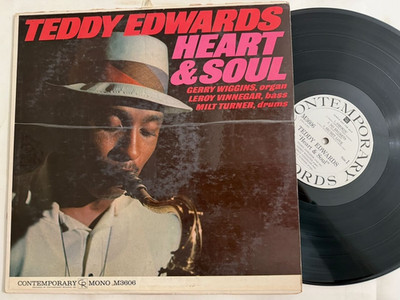 Teddy Edwards LP ''Heart & Soul'' Contemporary M3606 Mono PROMO DG VG+