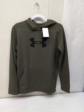 Under Armour Boy's Fleece Big Logo Print Fill Hoodie-Size YXL Hunter Green AM22