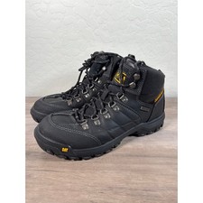 Caterpillar Men Threshold Waterproof Steel Toe Work Black Boot Size 7.5