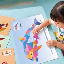 Inspired Animal Sticker Puzzles Toy Set With Numbered 3D Shaped Design Sticker