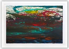 Wyland- Original Watercolor Painting on Deckle Edge Paper "Abstract"