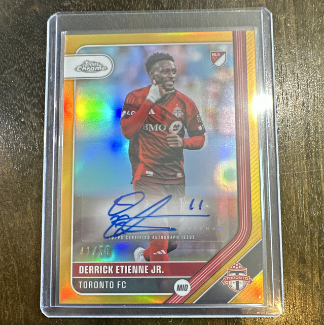 Topps 2026 MLS Chrome Derrick Etienne Jr. Toronto FC CA-DE Auto Gold /50