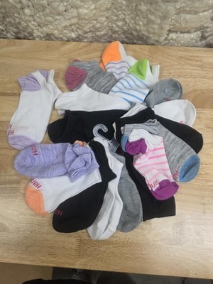 Hanes girls 17-pair Super Value Super No Show fashion liner socks, Assorted, M