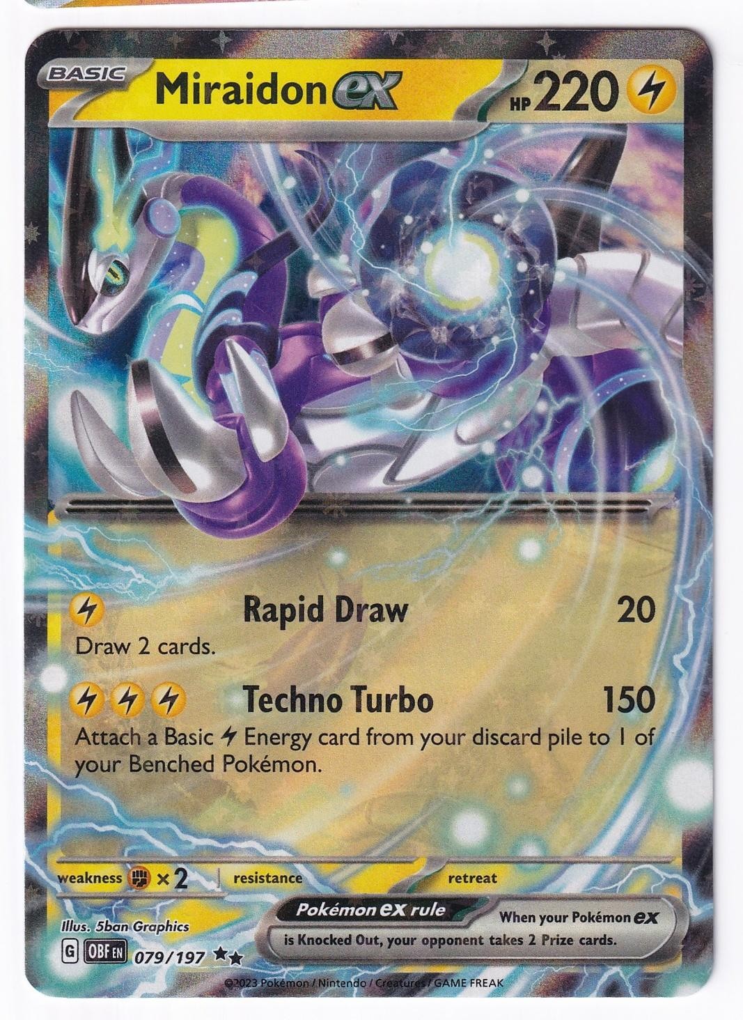 Pokemon TCG Miraidon ex 079/197 Double Rare Obsidian Flames Holo NM