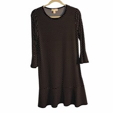Michael Michael Kors Polka Dot Fit & Flare Dress Petite Medium Black White