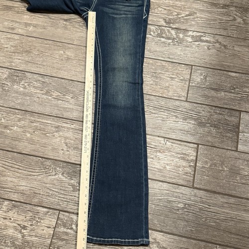 Pantalones de mezclilla para mujer Grace in LA Western Cactus Steer bordados bolsillo corte bota talla 26 - Imagen 8 de 9