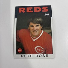 1986 Tops Chewing Gum Cincinnati Reds Baseball Card #741 Pete Rose