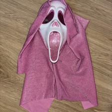 Scream GhostFace Pink Glitter Mask Official Fun World Stab Scream Pink Mask NWOT