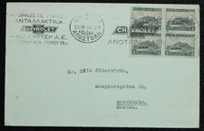 1934 Chevrolet Cover Greece To Sweden Chevrolet Meter Cancel C344