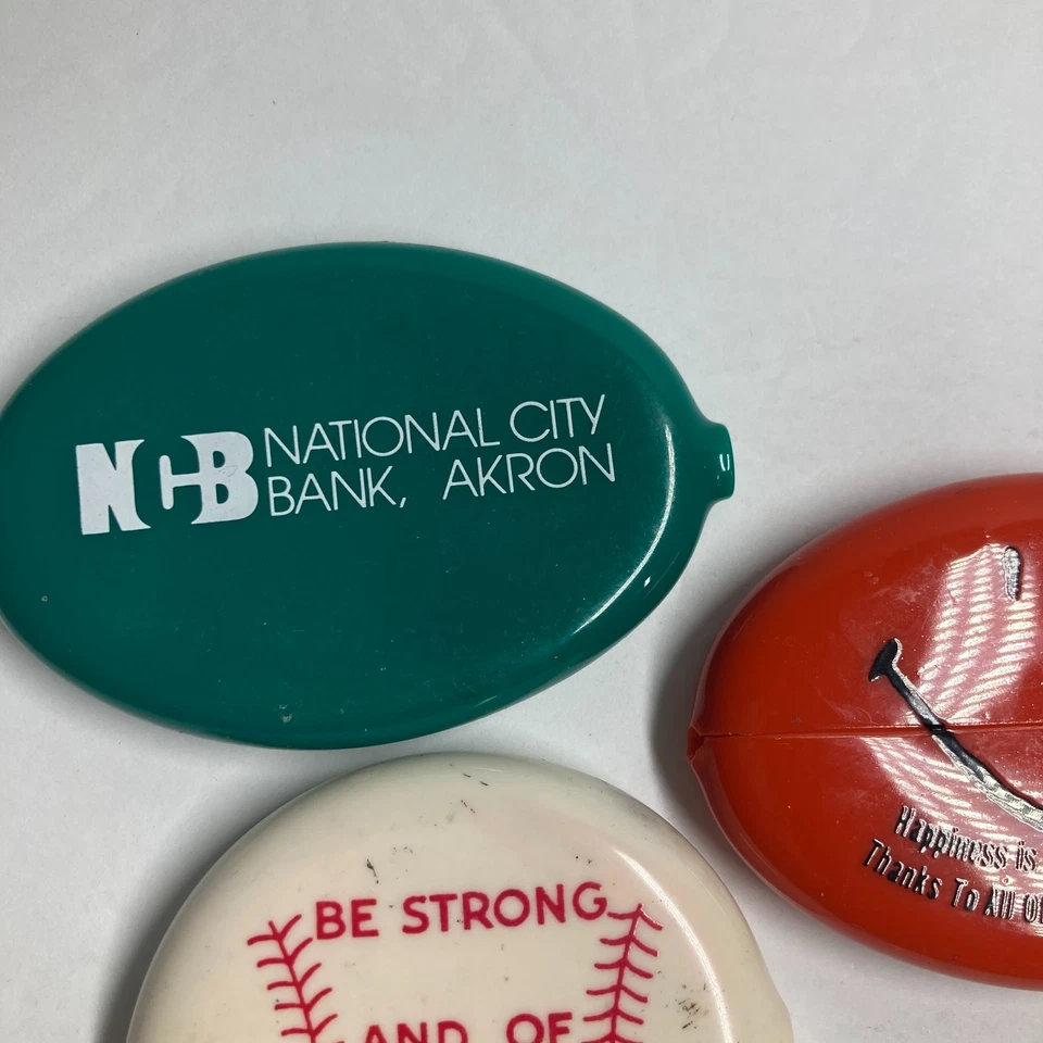 Винтажный сжать пластиковый монета изменить сумочки лот из 3 National City банк Акрон OH + больше - Изображение 3 из 4