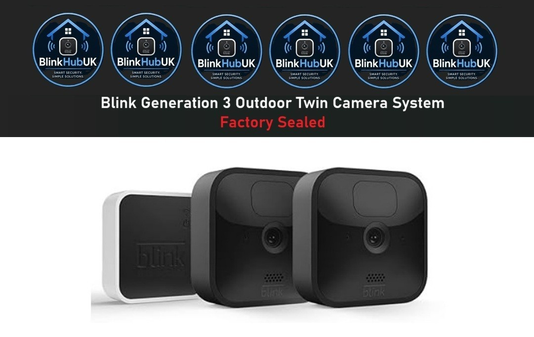 Blink Gen 3 Twin HD Wireless Outdoor Camera Complete System - Factory Sealed
