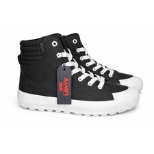 Zapatillas altas negras Levi’s para mujer suela blanca plantilla cómoda talla 9,5
