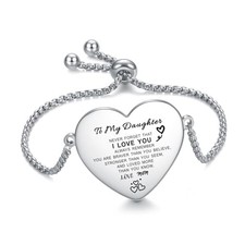 To My Daughter Bracelet Inspirational Bracelet Engraved Personalized from mom