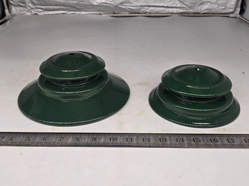 Menge von zwei (2) Vintage Coleman grüne Entlüftungskappe Schornstein Top Ventilator - Bild 2 von 10