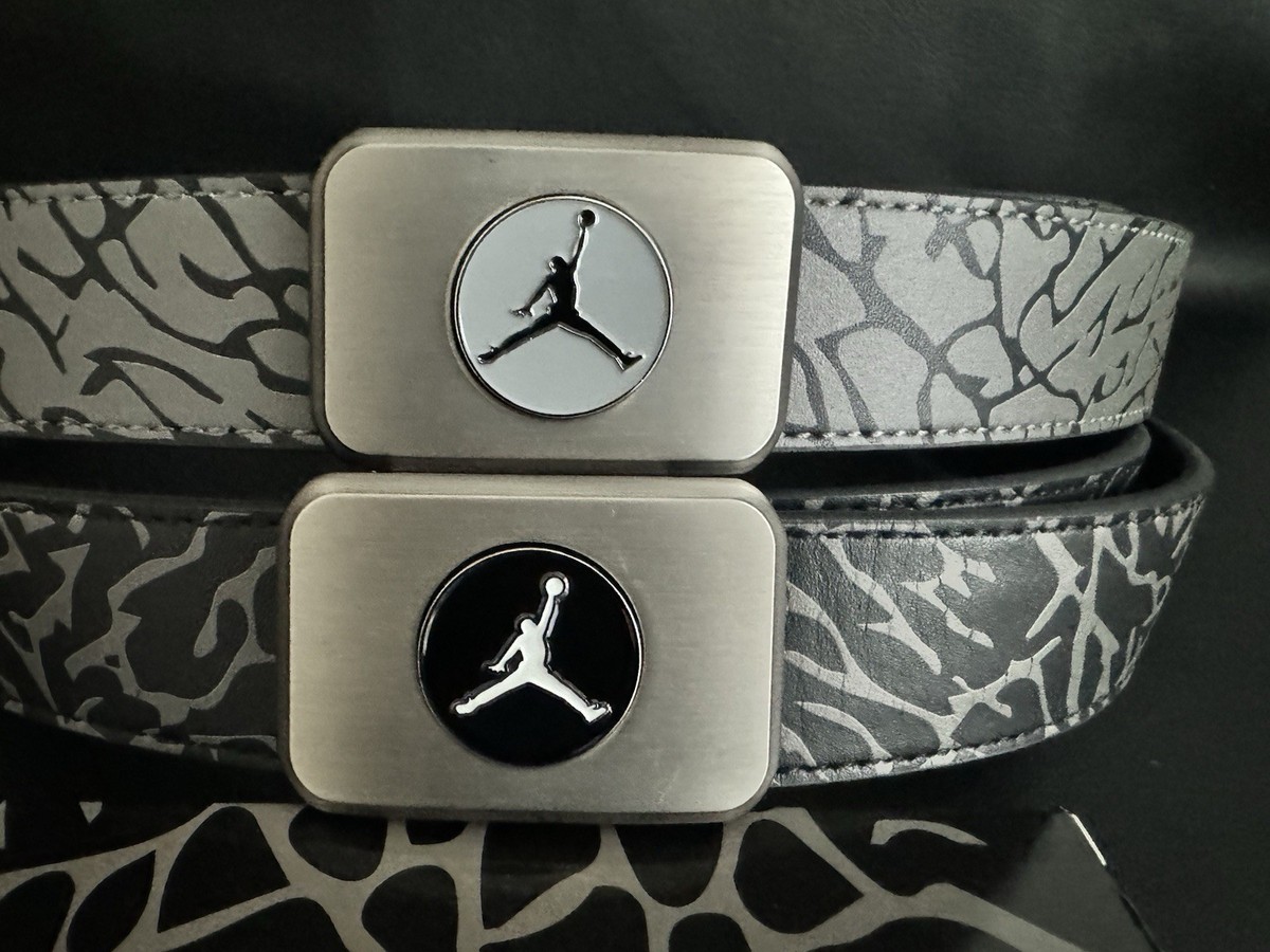 Jordan Elephant Print Belt Leather Ball Marker Belt Buckle 