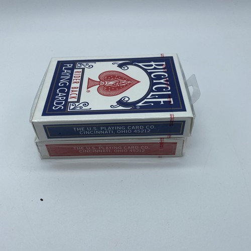 Bicycle Poker 808 Sealed 2 VTG Packs of Rider Back Playing Cards Blue & Red Deck - Picture 4 of 7
