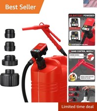 Portable 51-Inch Fuel Transfer Pump for Gas Cans - Hand Nozzle & Flow Control