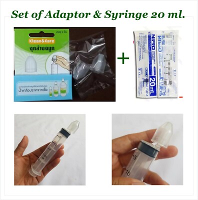 Klean & Kare Cleaning Nose Adaptor Nasal Rinse with Syringe 20 ml Natural Remedy