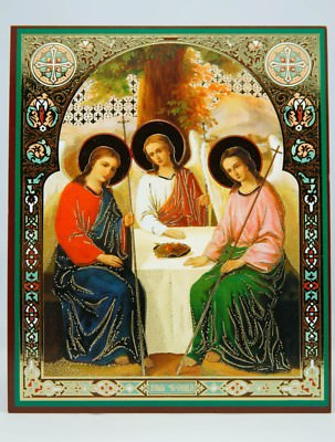 Orthodoxe Ikone St. Dreifaltigkeit Altes Testament Троица Под Дубом Икона 10 x 12 см