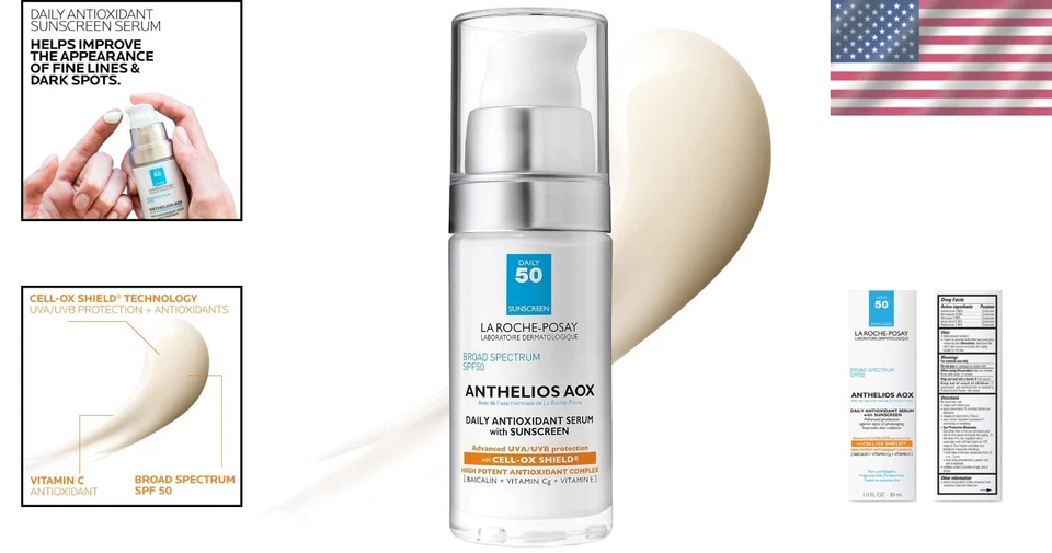 Fresh Scent Anthelios AOX Daily Serum - Light SPF 50 Sunscreen for Hydrated Skin - Image 2 of 4