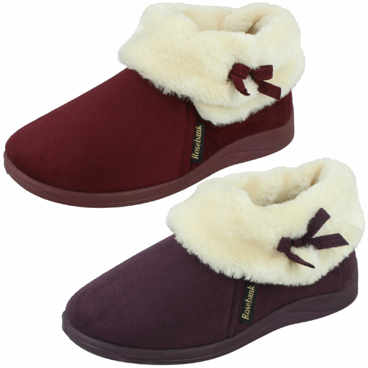 Ladies Rosebank 'Sharon' Fabric Bootee Slippers