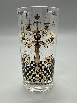 1960's MCM Georges Briard Don't Burn Your Candle at Both Ends Highball Glasse