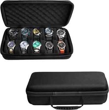 10 Slot Watch Storage Box, Hard Watch Travel Case Bag with Soft Pillow