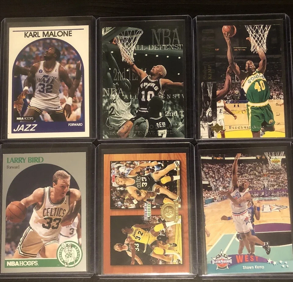 Огромный лот 90-х баскетбольные карточки, Майкл Джордан, Ларри Берд, Карл Мэлоун + больше - Изображение 2 из 4