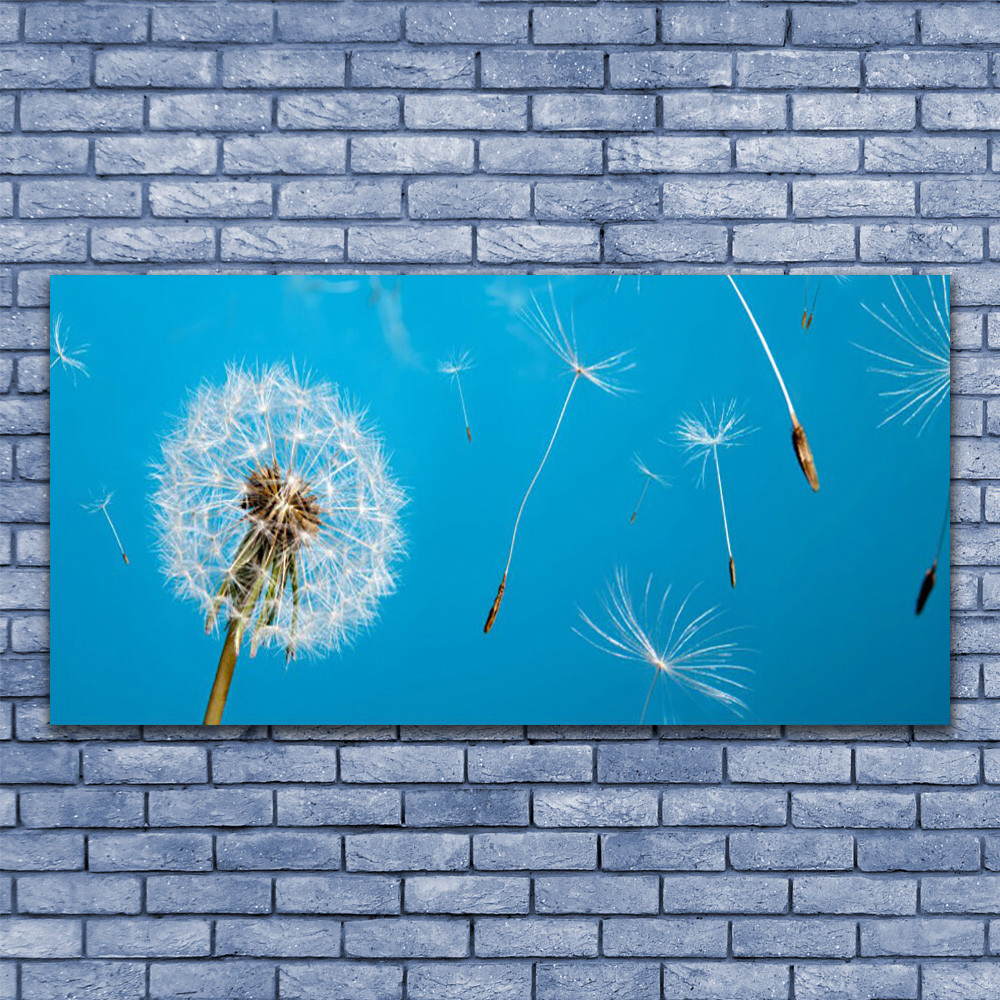 Tableau 140x70 pissenlit sur toile pour habiller un grand mur vide facilement