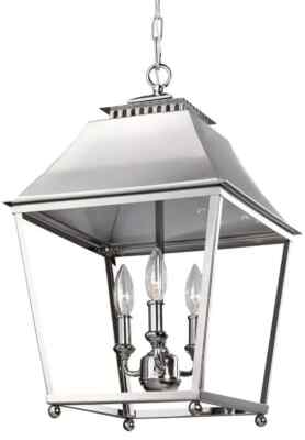 Feiss Galloway 3 Light 13 inch Pendant, Polished Nickel, F3089/3PN.