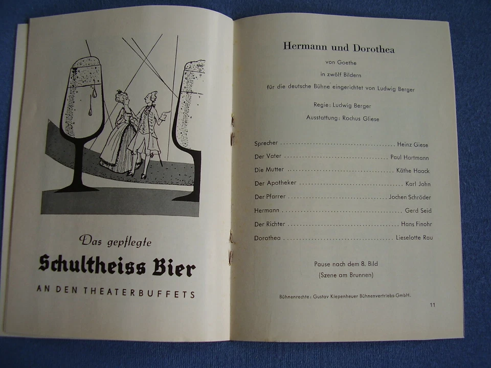 Renaissance-Theater Hermann und Dorothea von Goethe Programm-Büchlein 1961 - Bild 4 von 4