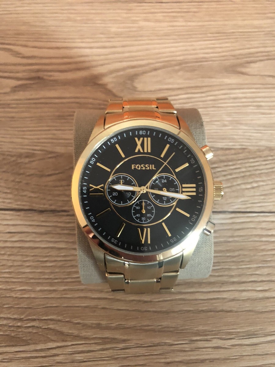 Gold Watch Fossil Gold Herrenuhr Fossil Men's Blue Gmt Watch In