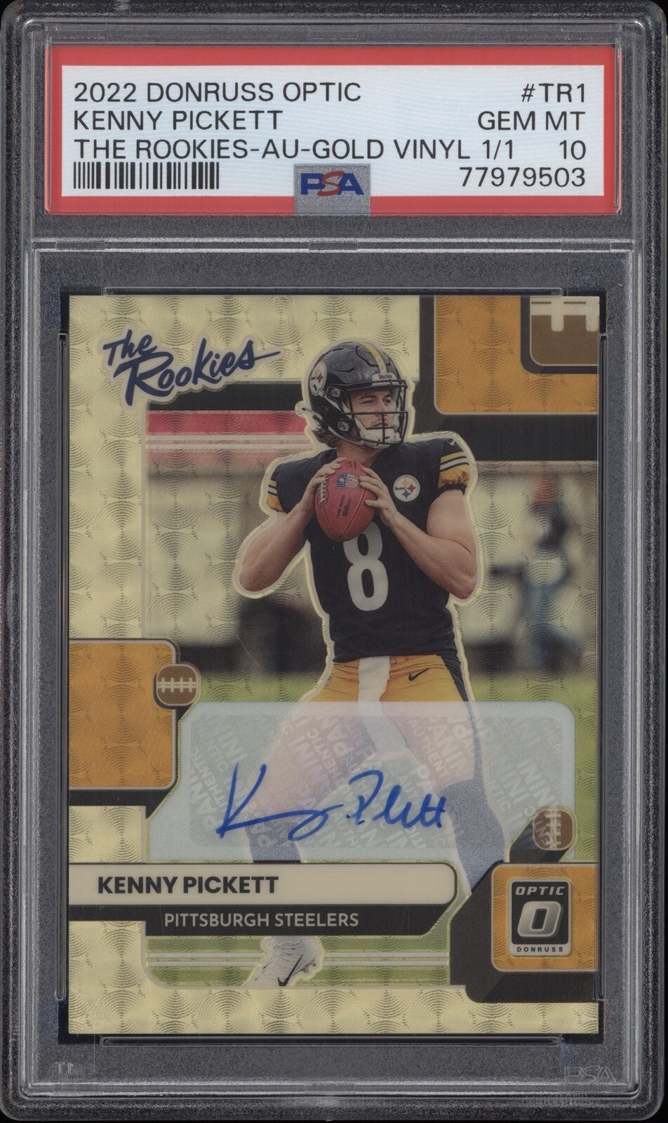 Kenny Pickett Panini Donruss Optic the Rookies #TR1 Gold Vinyl 1/1