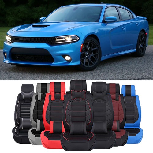 Deluxe PU Leather Car Seat Covers 2/5Seats Cushion For Dodge Charger