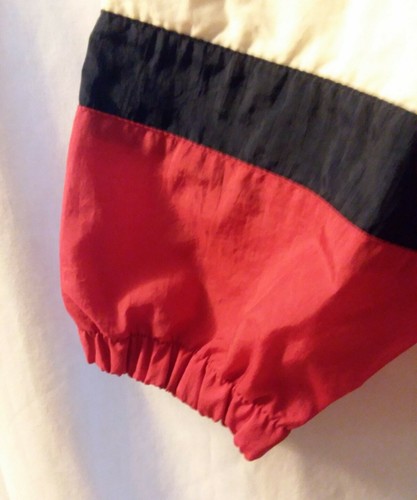 Pullover a vento vintage anni 90 Y2K Champion uomo scollo a V logo ortografico rosso 2XL - Foto 5 di 10