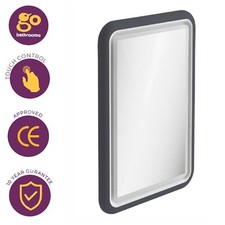 Bathroom Mirror Dark Grey  Wall Mounted LED Mirror with Touch Switch H800x550mm