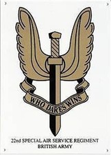 Who Dares Wins 22nd SAS Regiment enamelled steel sign 180mm x 130mm  REDUCED!!