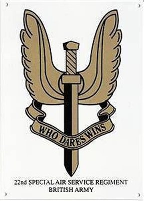 Who Dares Wins 22nd SAS Regiment enamelled steel sign 180mm x
