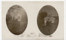 Real Photo RPPC Toddler Wearing Knit Shawl 1907 Posted Postcard